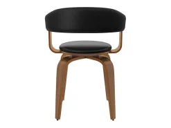 Silla con reposabrazos de cuero sintético negro - Harold