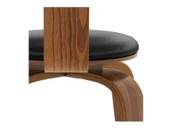 Silla con reposabrazos de cuero sintético negro - Harold
