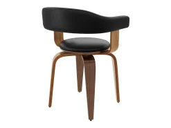 Silla con reposabrazos de cuero sintético negro - Harold