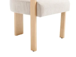 Silla con reposabrazos en pana y madera de hevea natural - Beige - LIVELIA de Pascal MORABITO