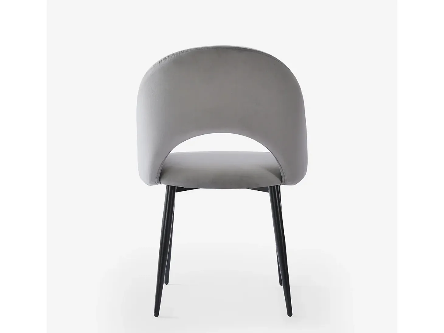 Silla con reposabrazos moderna de terciopelo para salón-comedor y cocina Rozan - Gris