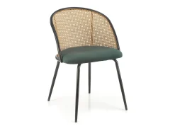 Silla con respaldo de caña y asiento verde Carmelo