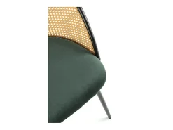 Silla con respaldo de caña y asiento verde Carmelo
