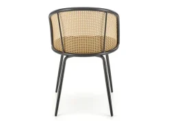 Silla con respaldo de caña y asiento verde Carmelo