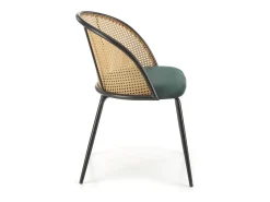 Silla con respaldo de caña y asiento verde Carmelo