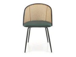 Silla con respaldo de caña y asiento verde Carmelo