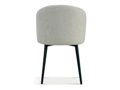 Silla con revestimiento de tela para comedor en color beige. Colección HARDIN