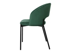 Silla contemporánea de terciopelo verde con patas de metal negro FERGIE