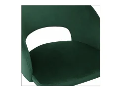 Silla contemporánea de terciopelo verde con patas de metal negro FERGIE