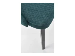 Silla contemporánea de terciopelo verde oscuro con patas de madera maciza LENNY