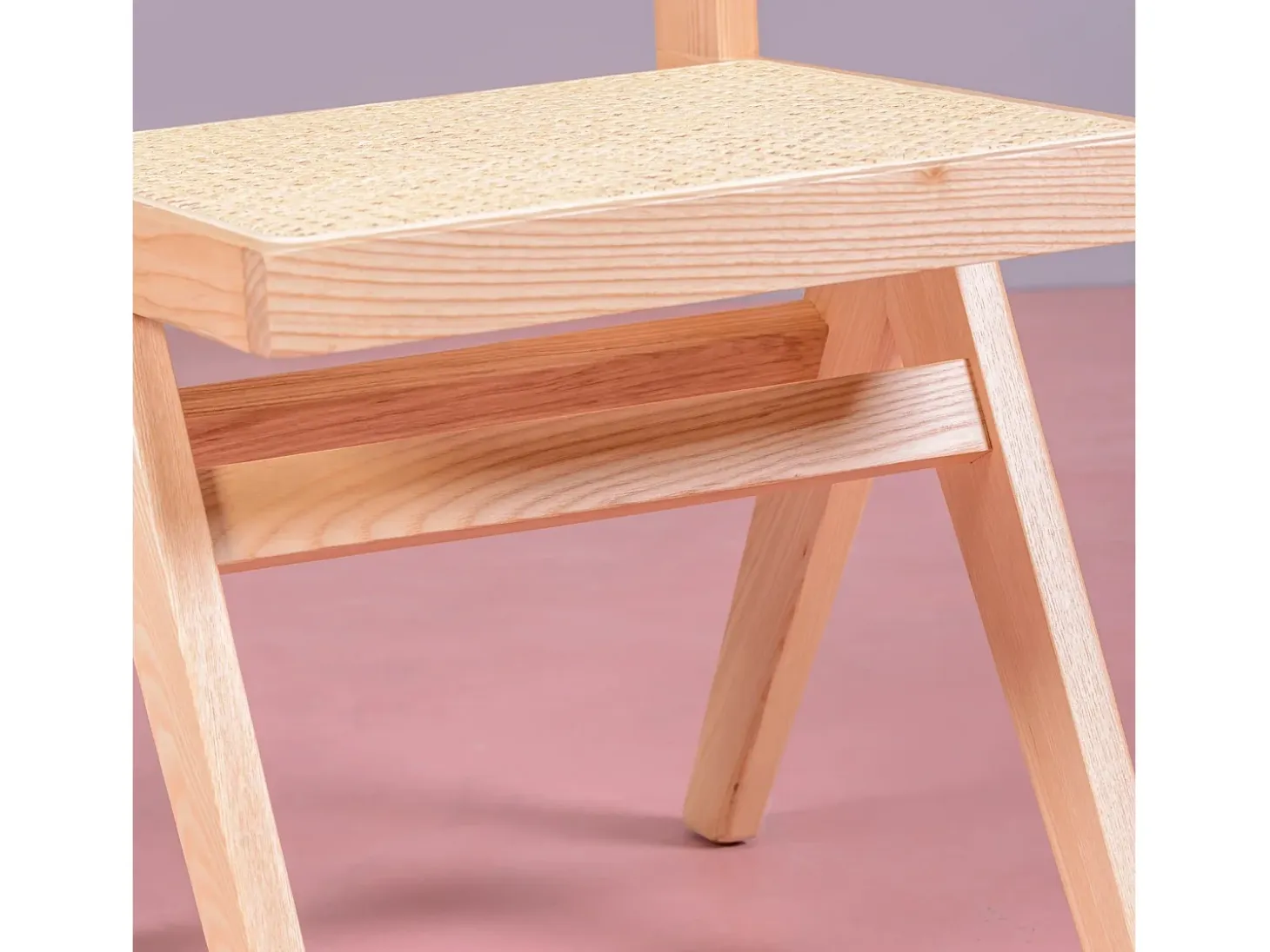 Silla cásica en rattan natural y madera de fresno - Compass - Fresno Natural