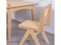Silla cásica en rattan natural y madera de fresno - Compass - Fresno Natural