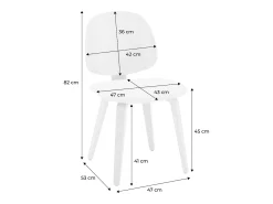 Silla curvada de madera y borreguito, set de 2 gris claro