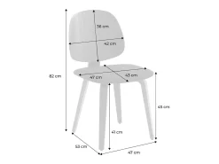 Silla curvada de madera y borreguito, set de 2 negro