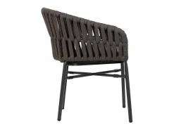 Silla de aluminio con cuerda blanca gris