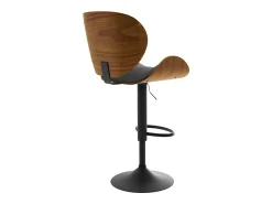 Silla de bar ajustable 63/84 cm en cuero artificial negro - Baudoin