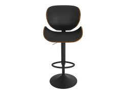 Silla de bar ajustable 63/84 cm en cuero artificial negro - Baudoin