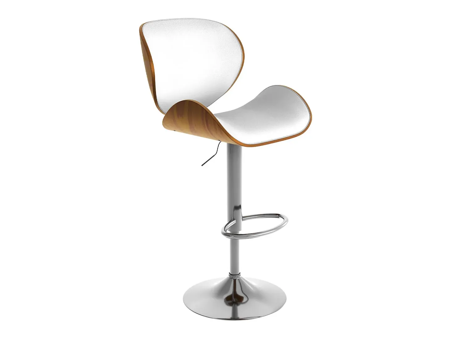 Silla de bar ajustable 63/84 cm en piel artificial blanca - Baudoin
