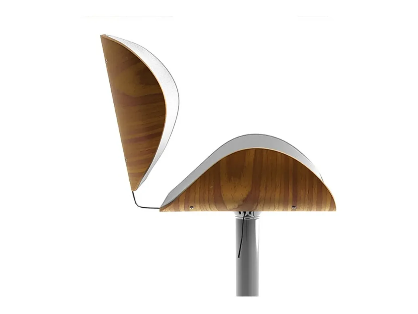 Silla de bar ajustable 63/84 cm en piel artificial blanca - Baudoin
