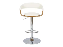 Silla de bar ajustable 62/84 cm en cuero artificial blanco - Harold