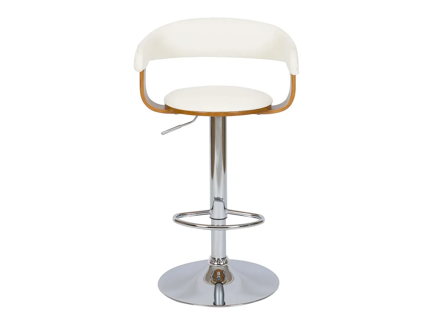 Silla de bar ajustable 62/84 cm en cuero artificial blanco - Harold