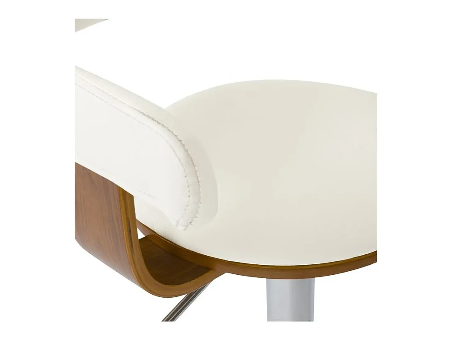 Silla de bar ajustable 62/84 cm en cuero artificial blanco - Harold