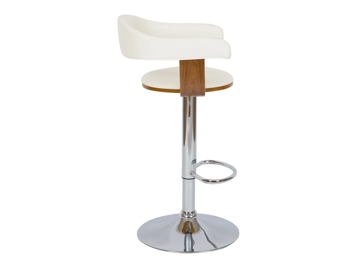 Silla de bar ajustable 62/84 cm en cuero artificial blanco - Harold