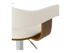 Silla de bar ajustable 62/84 cm en cuero artificial blanco - Harold