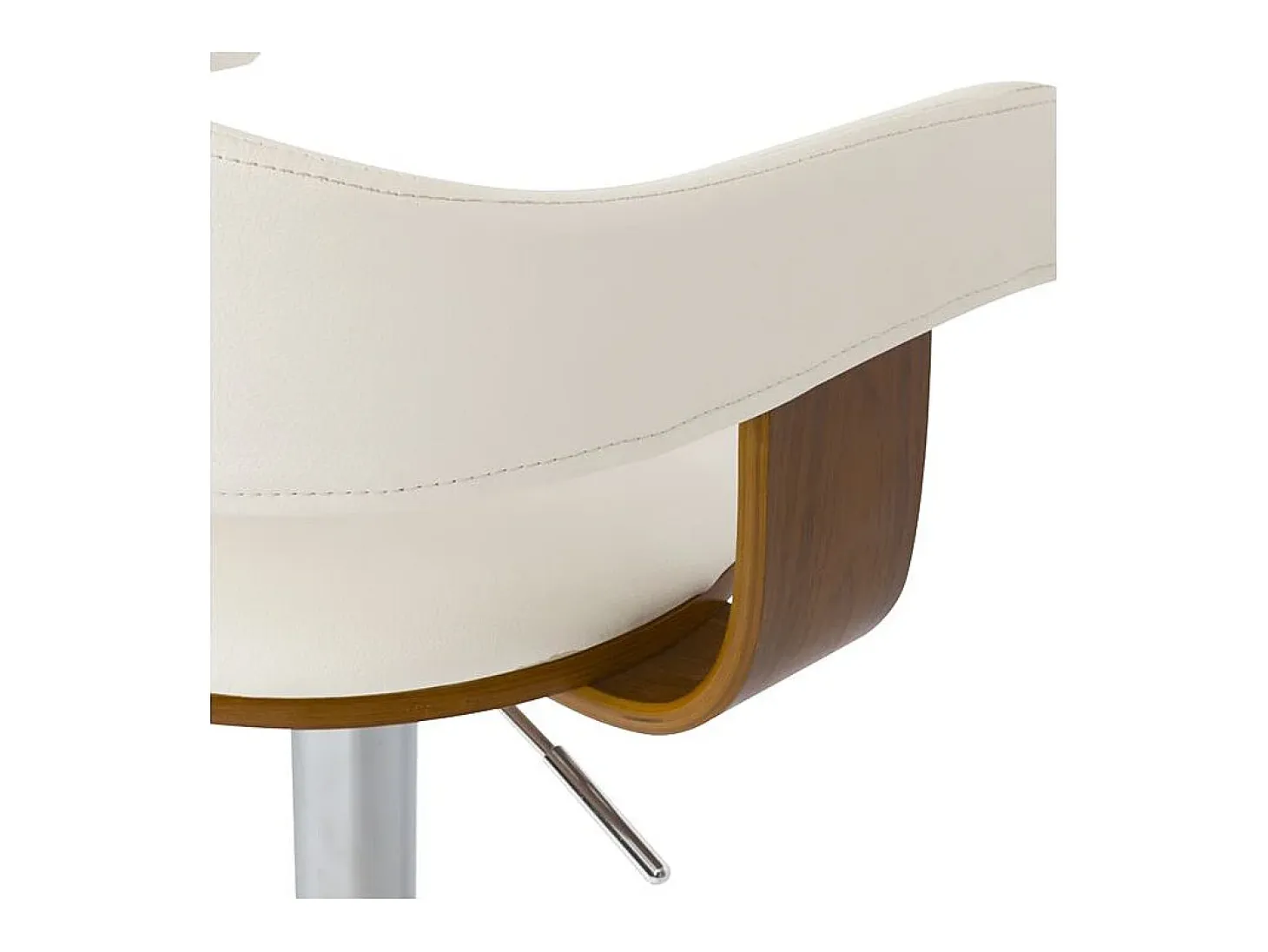 Silla de bar ajustable 62/84 cm en cuero artificial blanco - Harold