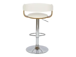 Silla de bar ajustable 62/84 cm en cuero artificial blanco - Harold