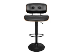 Silla de bar ajustable 65/86 cm en piel sintética negra - Melchior