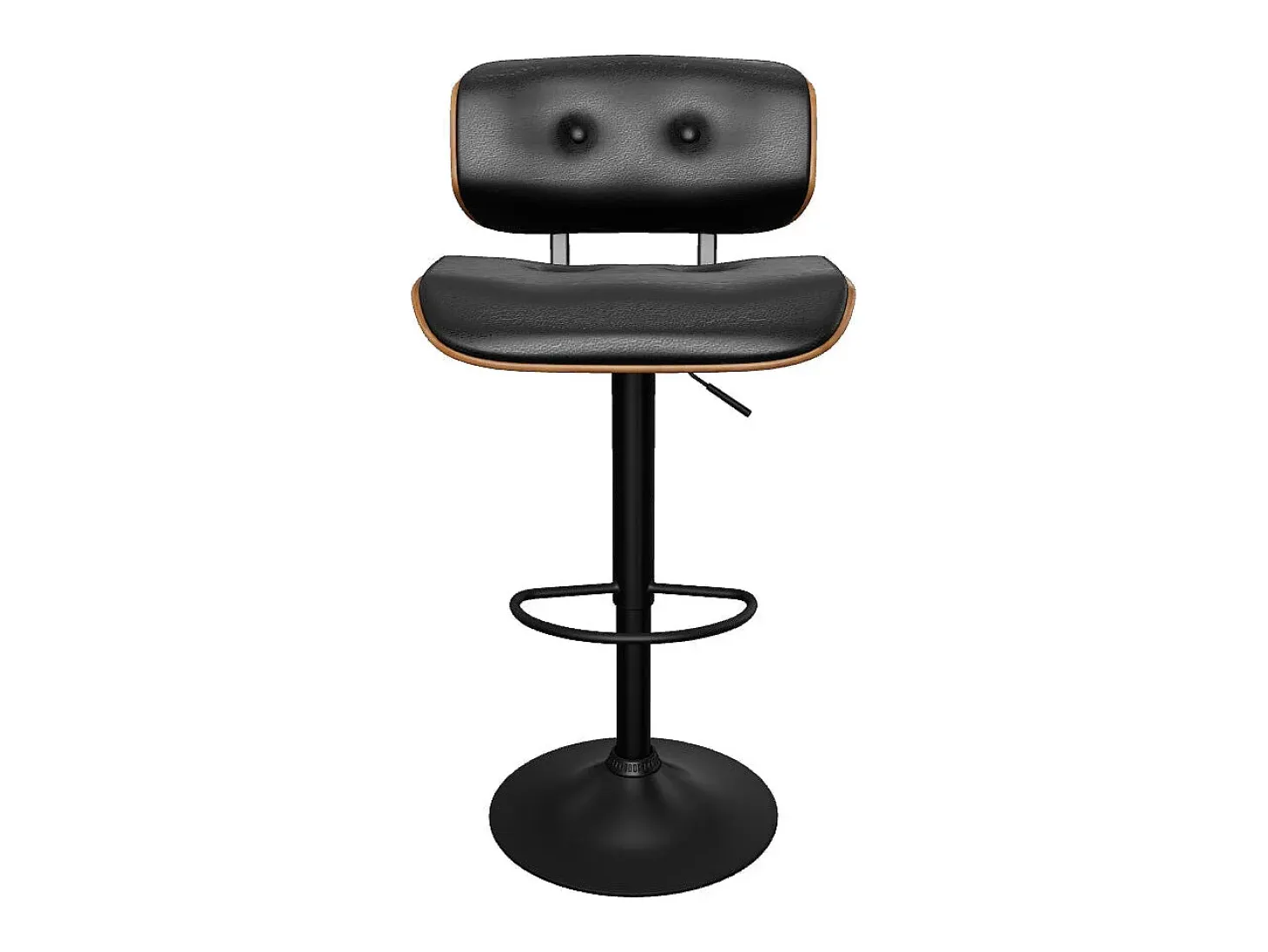 Silla de bar ajustable 65/86 cm en piel sintética negra - Melchior