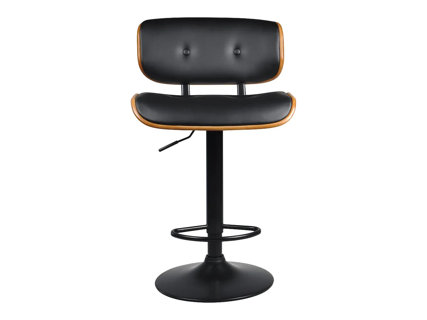 Silla de bar ajustable 65/86 cm en piel sintética negra - Melchior