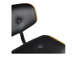 Silla de bar ajustable 65/86 cm en piel sintética negra - Melchior
