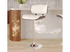 Silla de bar ajustable en PU blanco 65/86 cm - Melchior