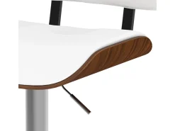 Silla de bar ajustable en PU blanco 65/86 cm - Melchior