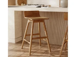 Silla de bar de madera de teca 72,5 cm - Greta
