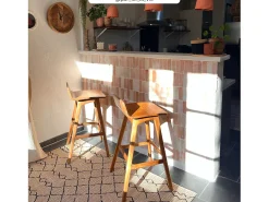 Silla de bar de madera de teca 72,5 cm - Greta