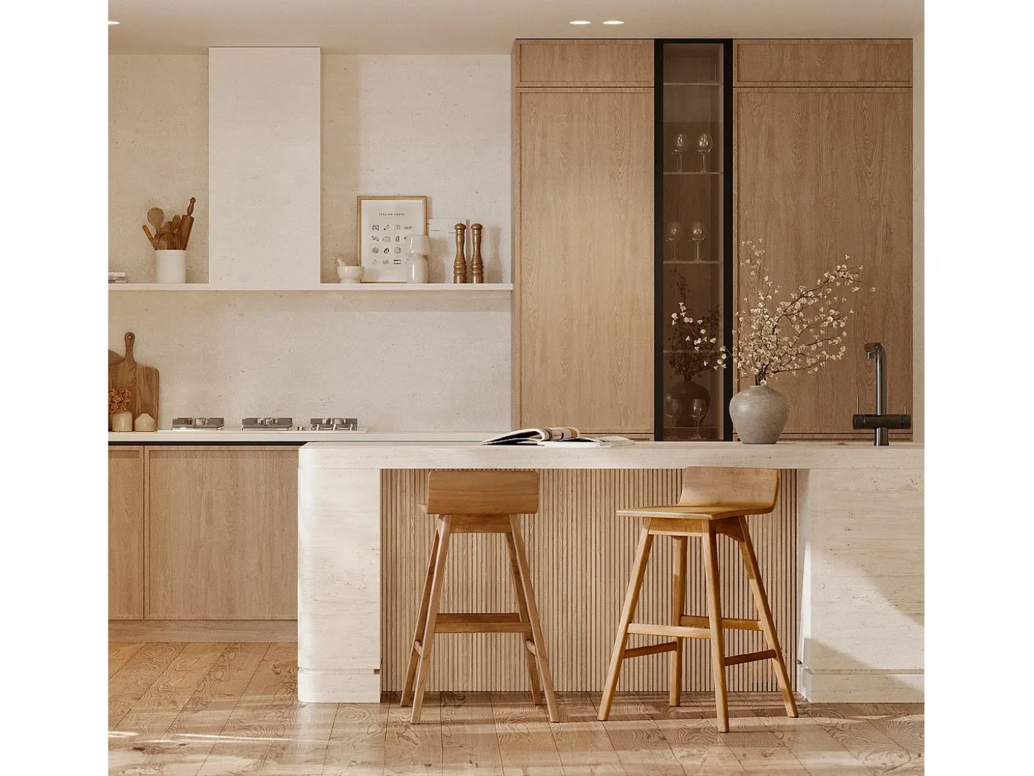 Silla de bar de madera de teca 72,5 cm - Greta