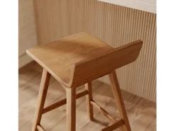 Silla de bar de madera de teca 72,5 cm - Greta