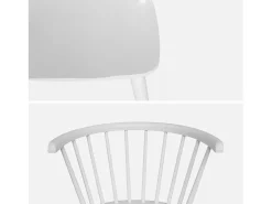 Silla de bar de madera, set de 4 blanco