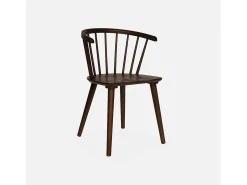 Silla de bar de madera, set de 2 madera oscura