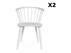 Silla de bar de madera, set de 2 blanco