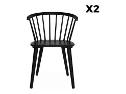 Silla de bar de madera, set de 2 negro