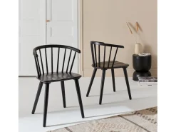 Silla de bar de madera, set de 2 negro