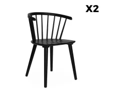 Silla de bar de madera, set de 2 negro