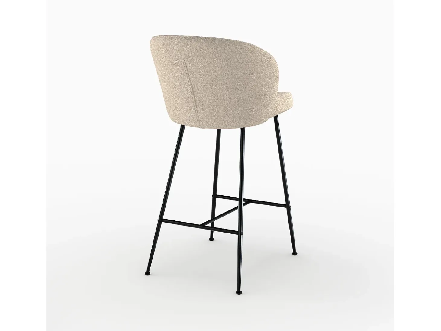 Silla de bar de tela boucle beige 66 cm - Groom