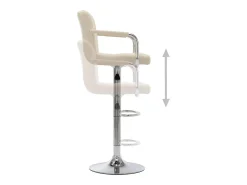 Silla de bar de tela color crema