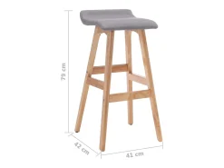 Silla de bar de tela gris claro