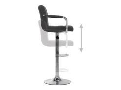 Silla de bar de tela gris oscuro